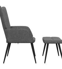 Relaxsessel mit Hocker Dunkelgrau Stoff