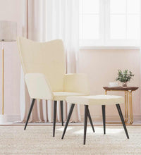 Relaxsessel mit Hocker Creme Stoff