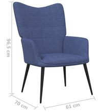 Relaxsessel mit Hocker Blau Stoff