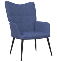 Relaxsessel mit Hocker Blau Stoff