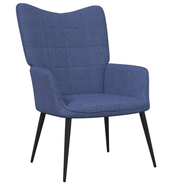 Relaxsessel mit Hocker Blau Stoff