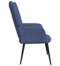 Relaxsessel mit Hocker Blau Stoff