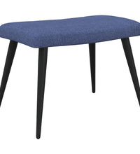 Relaxsessel mit Hocker Blau Stoff