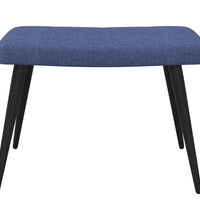 Relaxsessel mit Hocker Blau Stoff