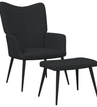 Relaxsessel mit Hocker Schwarz Stoff