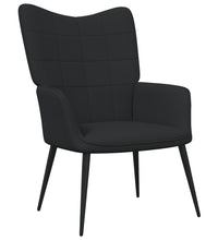 Relaxsessel mit Hocker Schwarz Stoff