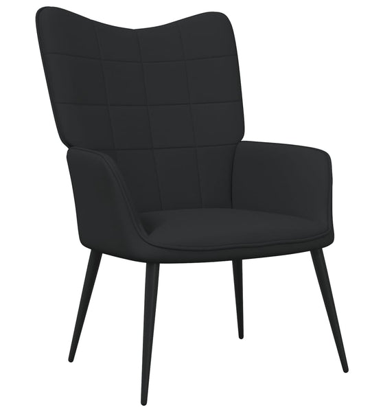 Relaxsessel mit Hocker Schwarz Stoff