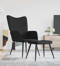 Relaxsessel mit Hocker Schwarz Stoff