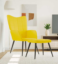 Relaxsessel mit Hocker Senfgelb Stoff