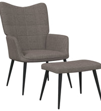 Relaxsessel mit Hocker Taupe Stoff