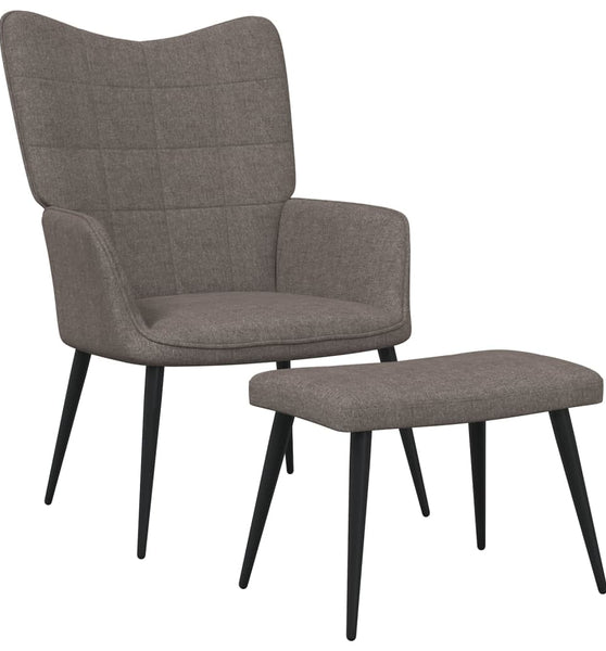 Relaxsessel mit Hocker Taupe Stoff