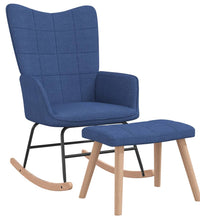 Schaukelsessel mit Hocker Blau Stoff
