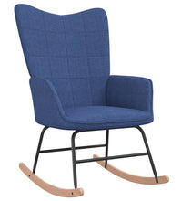 Schaukelsessel mit Hocker Blau Stoff