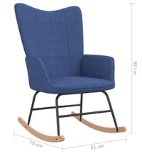 Schaukelsessel mit Hocker Blau Stoff