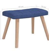 Schaukelsessel mit Hocker Blau Stoff