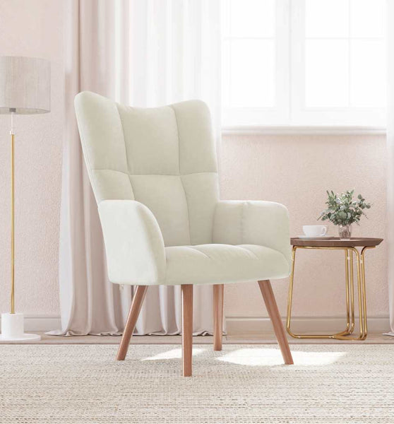 Relaxsessel Cremeweiß Samt