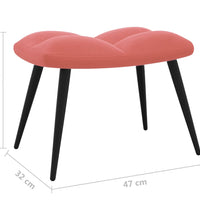 Relaxsessel mit Hocker Rosa Samt