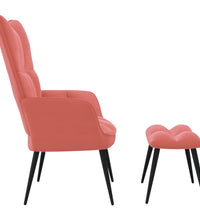 Relaxsessel mit Hocker Rosa Samt