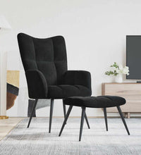 Relaxsessel mit Hocker Schwarz Samt