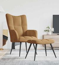 Relaxsessel mit Hocker Braun Samt