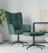 Relaxsessel mit Hocker Dunkelgrün Samt