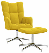 Relaxsessel mit Hocker Senfgelb Samt