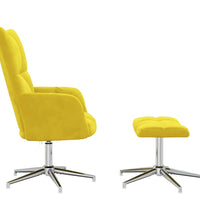 Relaxsessel mit Hocker Senfgelb Samt