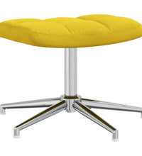 Relaxsessel mit Hocker Senfgelb Samt