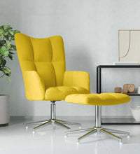 Relaxsessel mit Hocker Senfgelb Samt