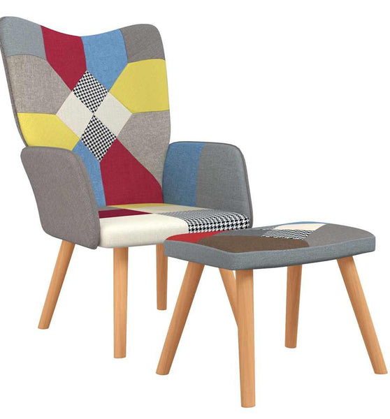 Relaxsessel mit Hocker Patchwork Stoff