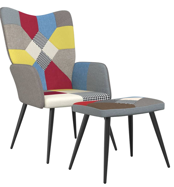 Relaxsessel mit Hocker Patchwork Stoff