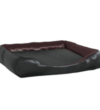 Hundebett Schwarz/Braun 105x80x25 cm Kunstleder