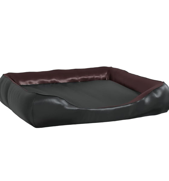 Hundebett Schwarz/Braun 105x80x25 cm Kunstleder