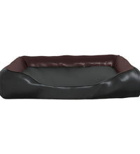 Hundebett Schwarz/Braun 105x80x25 cm Kunstleder