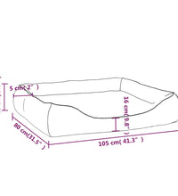 Hundebett Schwarz/Braun 105x80x25 cm Kunstleder