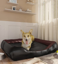 Hundebett Schwarz/Braun 105x80x25 cm Kunstleder