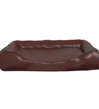 Hundebett Braun 105x80x25 cm Kunstleder