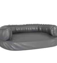 Hundebett Ergonomisch Schaumstoff Grau 60x42 cm Kunstleder