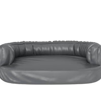 Hundebett Ergonomisch Schaumstoff Grau 60x42 cm Kunstleder