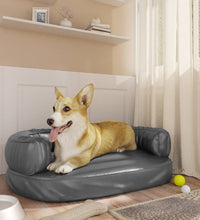 Hundebett Ergonomisch Schaumstoff Grau 60x42 cm Kunstleder