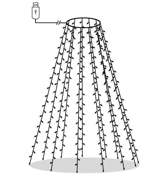 Weihnachtsbaum-Lichternetz mit 180 LEDs Blau 180 cm