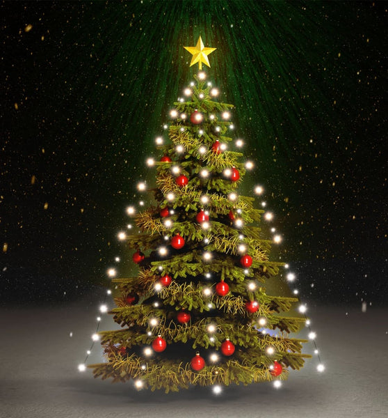 Weihnachtsbaum-Lichternetz mit 210 LEDs Kaltweiß 210 cm