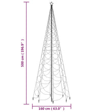 LED-Weihnachtsbaum mit Metallstange 1400 LEDs Warmweiß 5 m