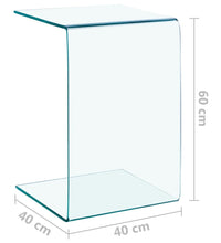 Beistelltisch 40x40x60 cm Hartglas