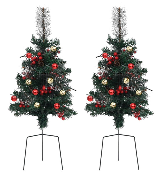 Künstlicher Weihnachtsbaum mit Beleuchtung 2 Stk. Outdoor 76 cm