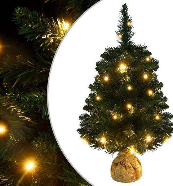 Künstlicher Weihnachtsbaum mit Beleuchtung & Ständer Grün 60 cm