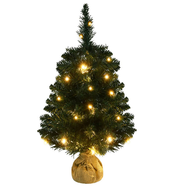 Künstlicher Weihnachtsbaum mit Beleuchtung & Ständer Grün 60 cm