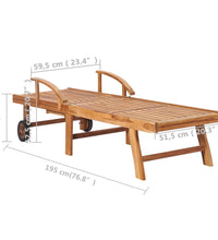 Sonnenliegen 2 Stk. mit Auflagen Anthrazit Massivholz Teak