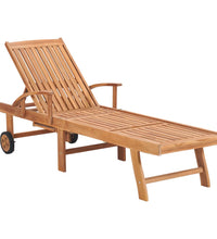 Sonnenliegen 2 Stk. mit Creme Auflagen Massivholz Teak