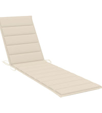 Sonnenliegen 2 Stk. mit Creme Auflagen Massivholz Teak